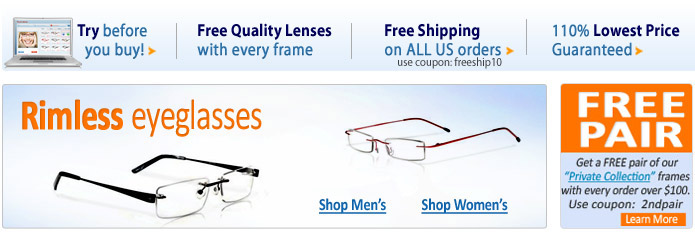 rimless sunglasses for women. Women Bifocal/Progressive